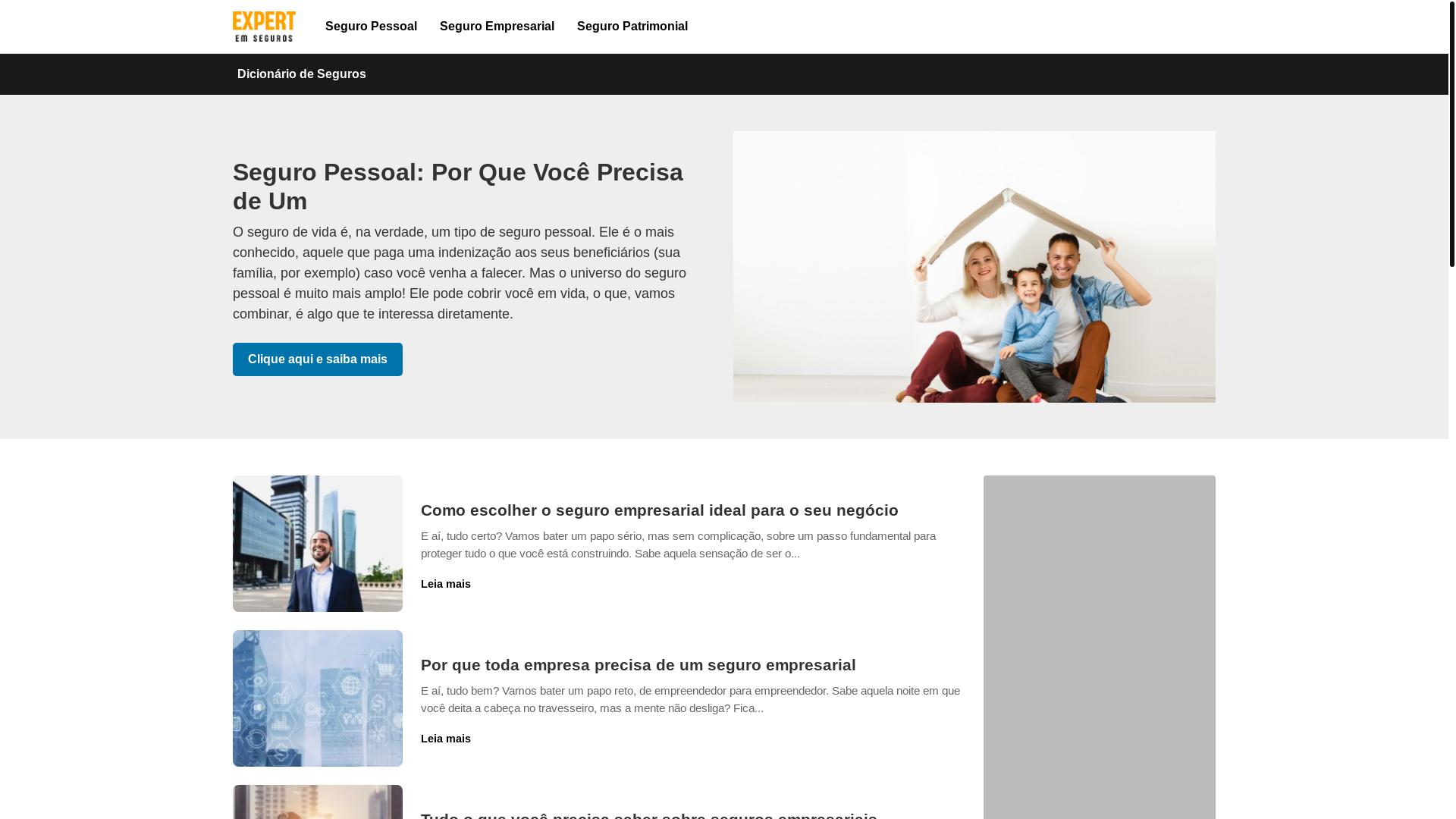 website screenshot of https://expertemseguros.top/