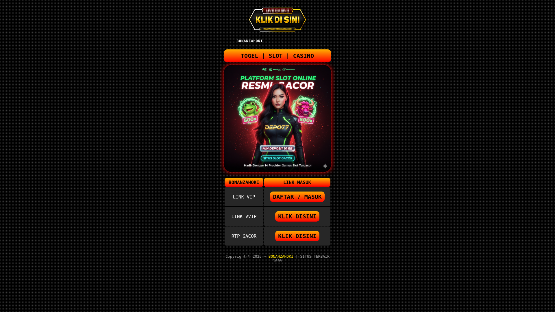 website screenshot of https://bonanzahokislot33.online/