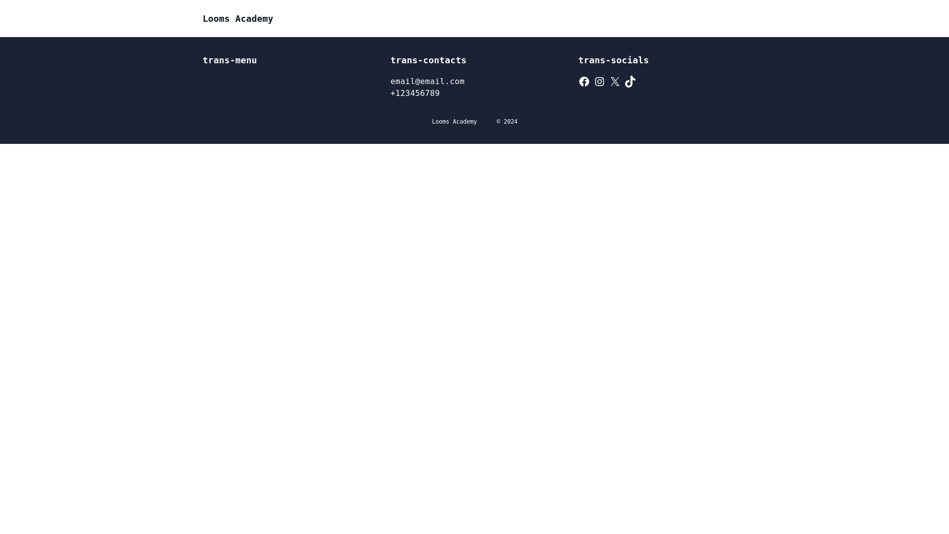 website screenshot of https://loomsacademy.com/