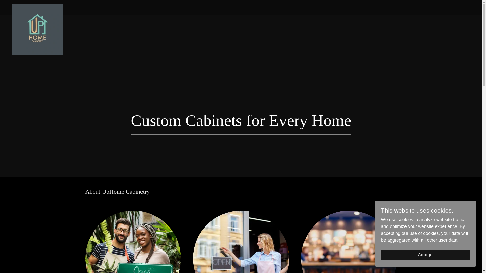 website screenshot of https://uphomecabinetry.com/