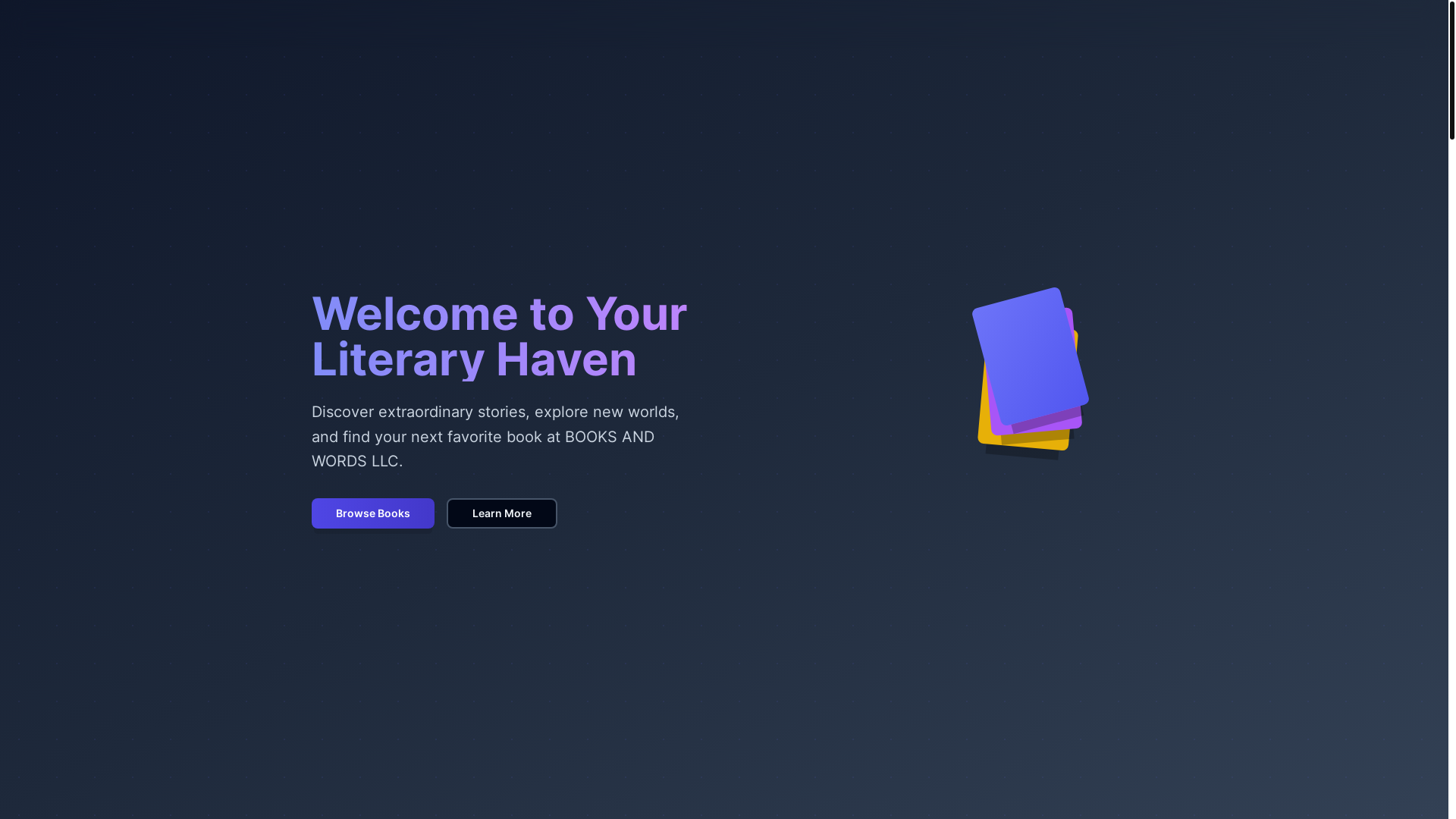 website screenshot of https://bookandwords.com/