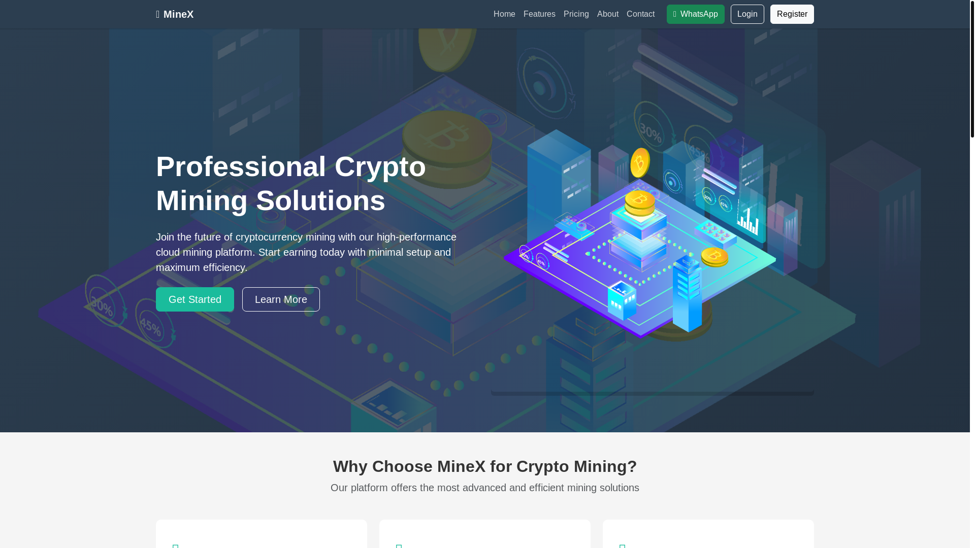 website screenshot of https://cryptominingsite.online/
