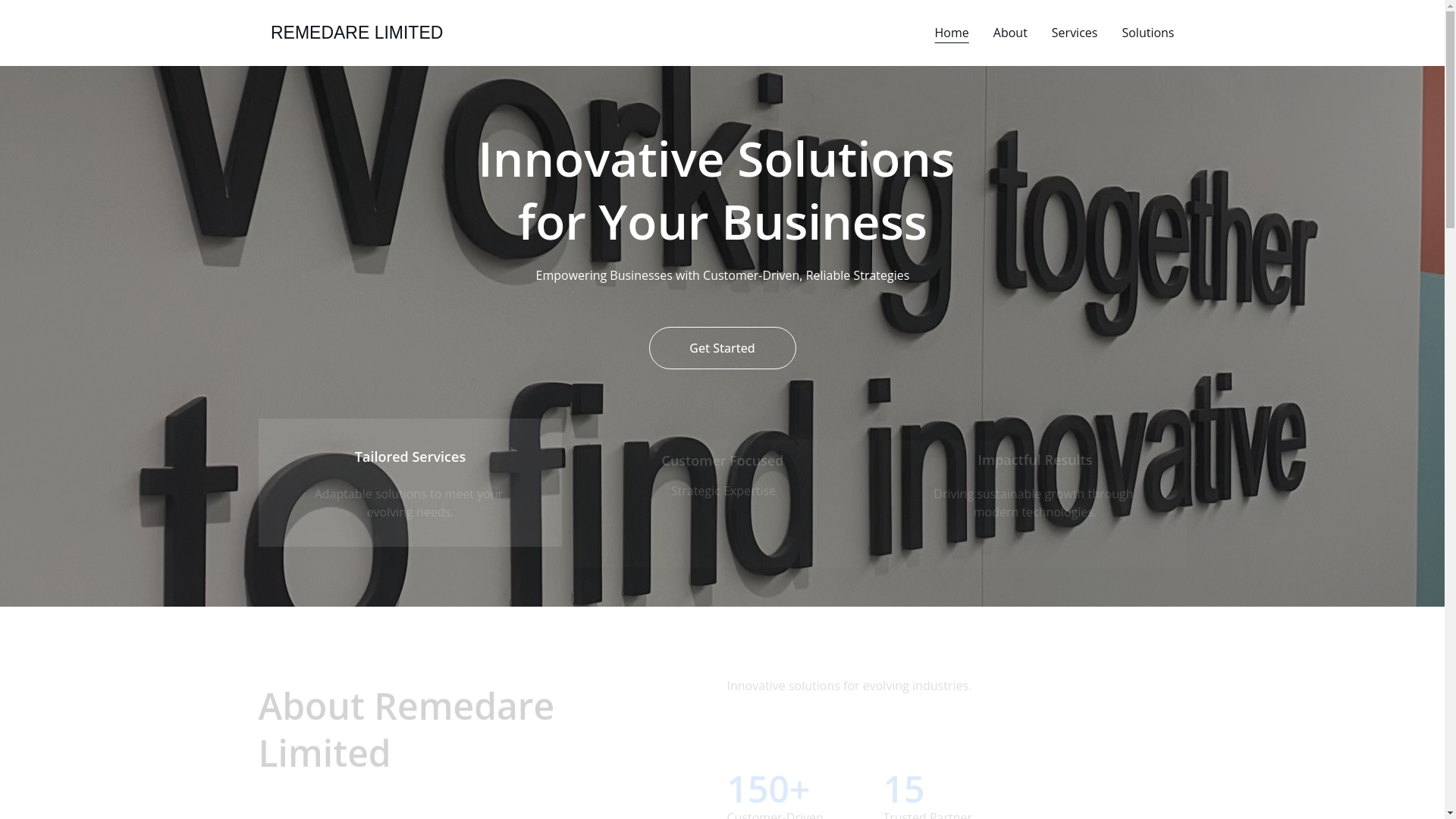 website screenshot of https://remedarelimited.com/