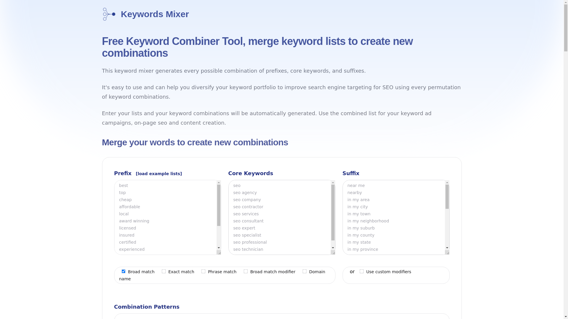 website screenshot of https://keywordsmixer-com-production.pages.dev/
