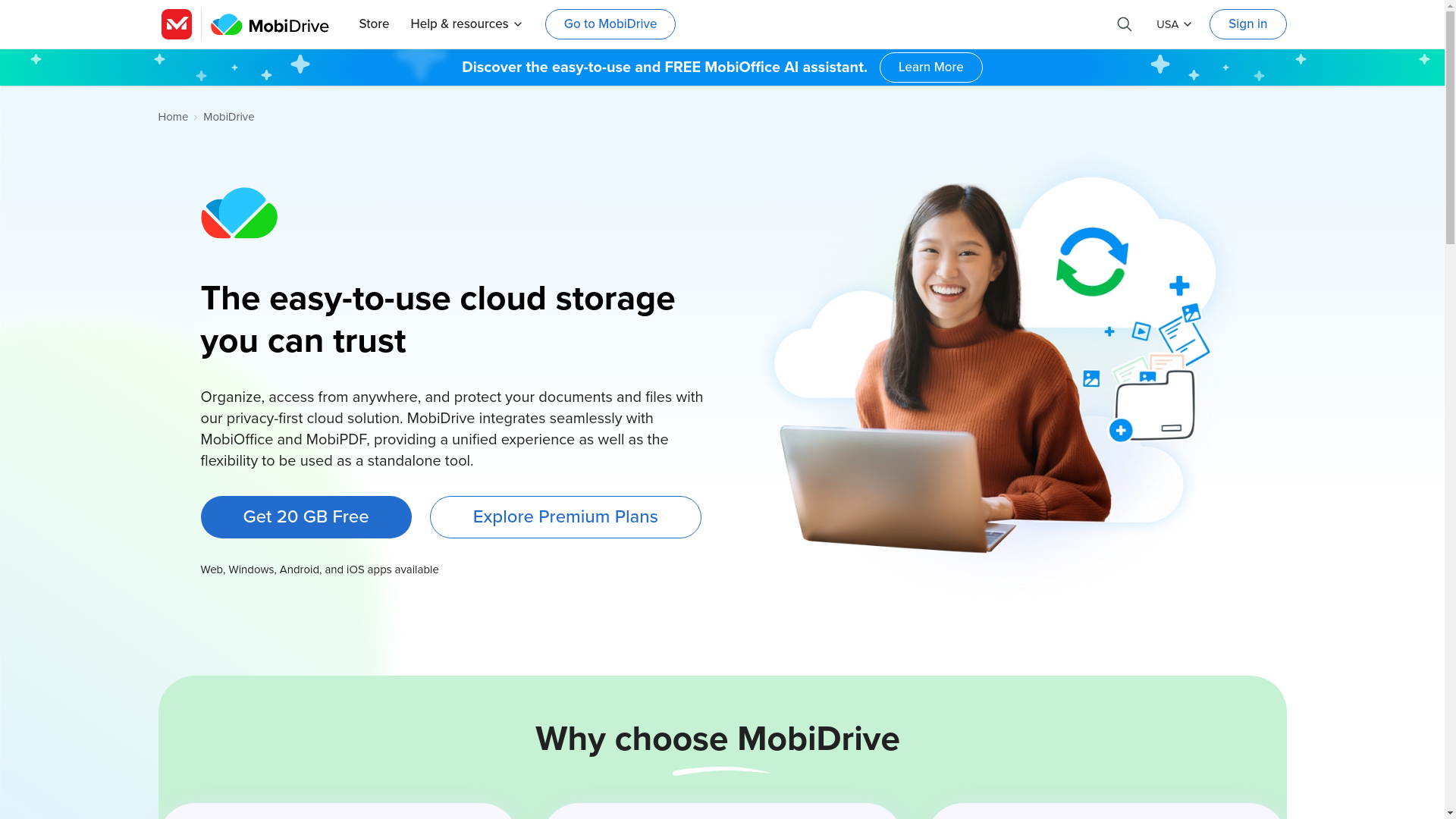 website screenshot of https://mobidrive.com/