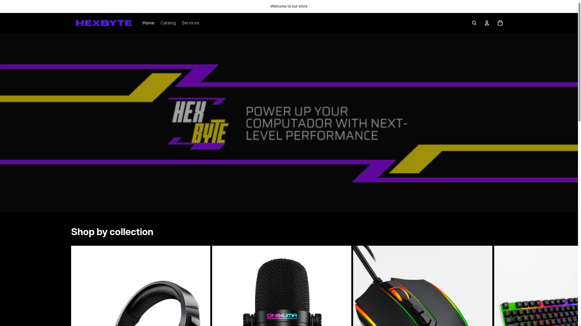 website screenshot of https://hexbyte.store/