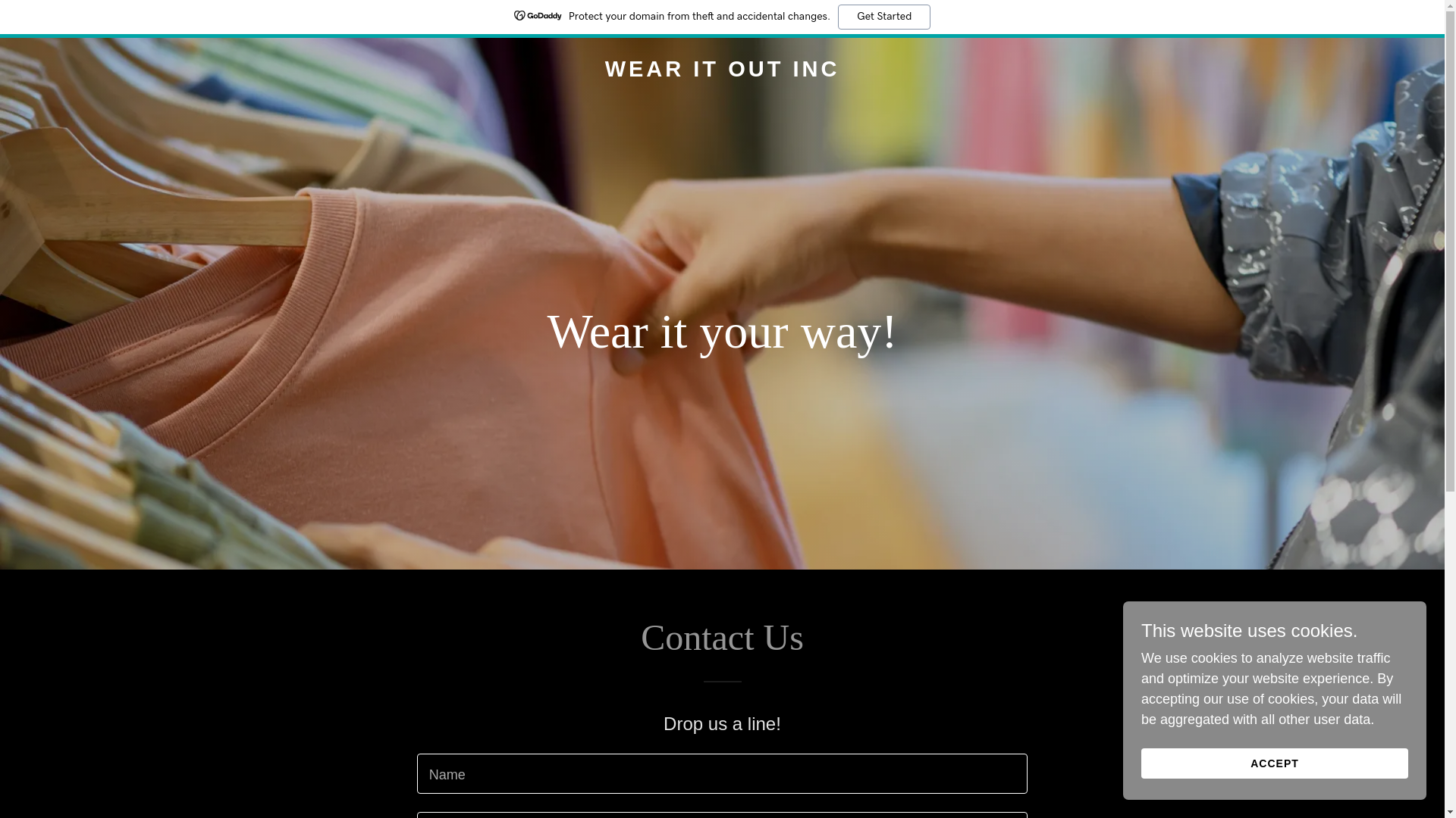 website screenshot of https://wearitoutinc.com/