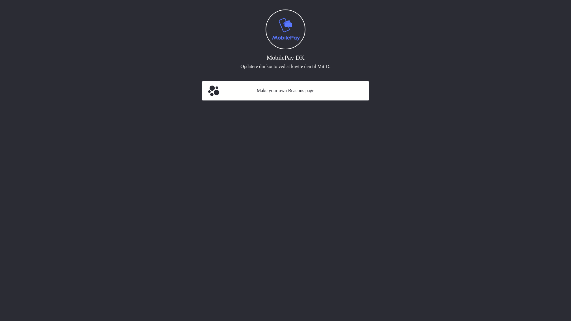website screenshot of https://kundservice-mobilepay-dkk.com/