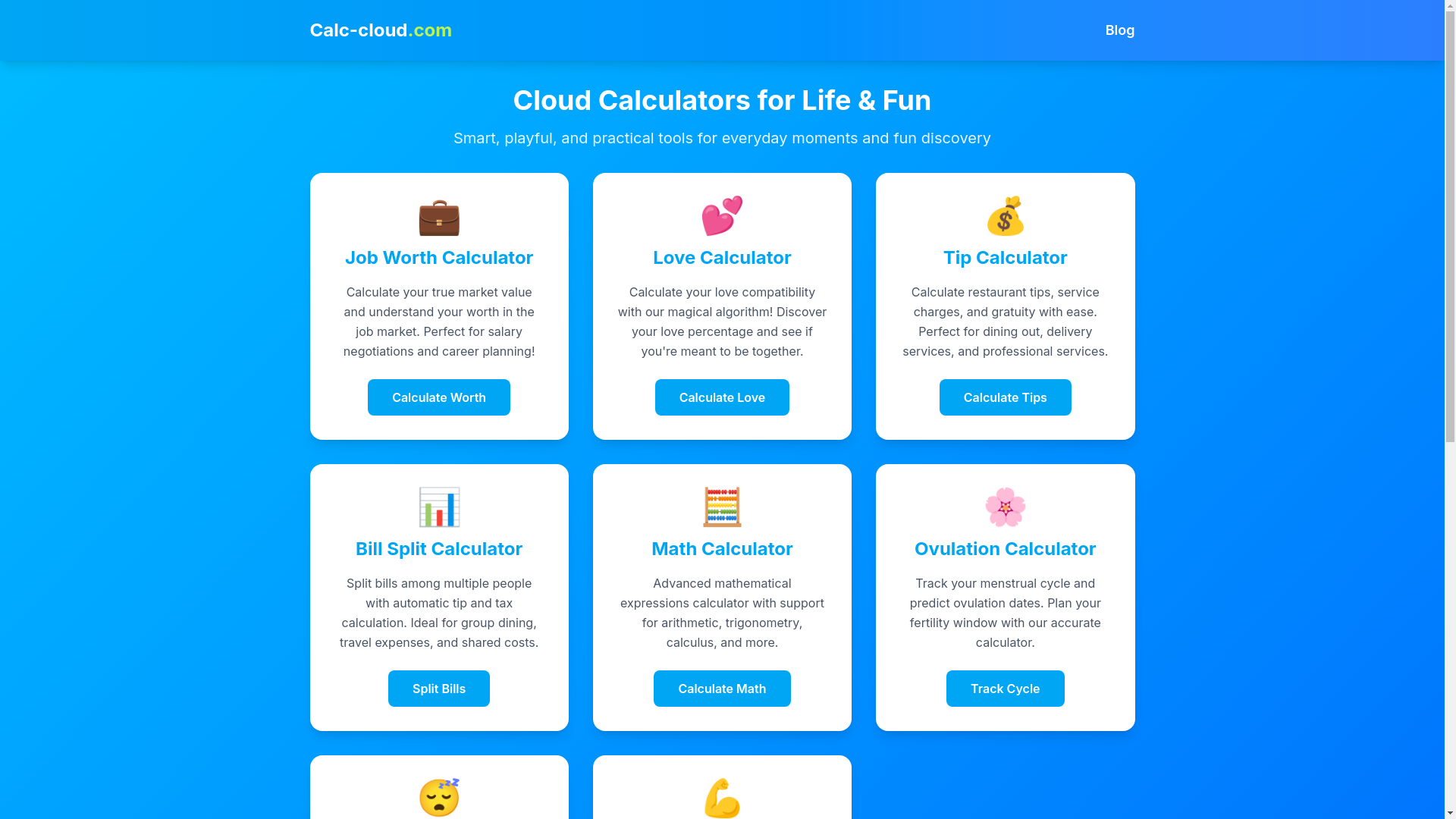 website screenshot of https://calc-cloudflare.pages.dev/