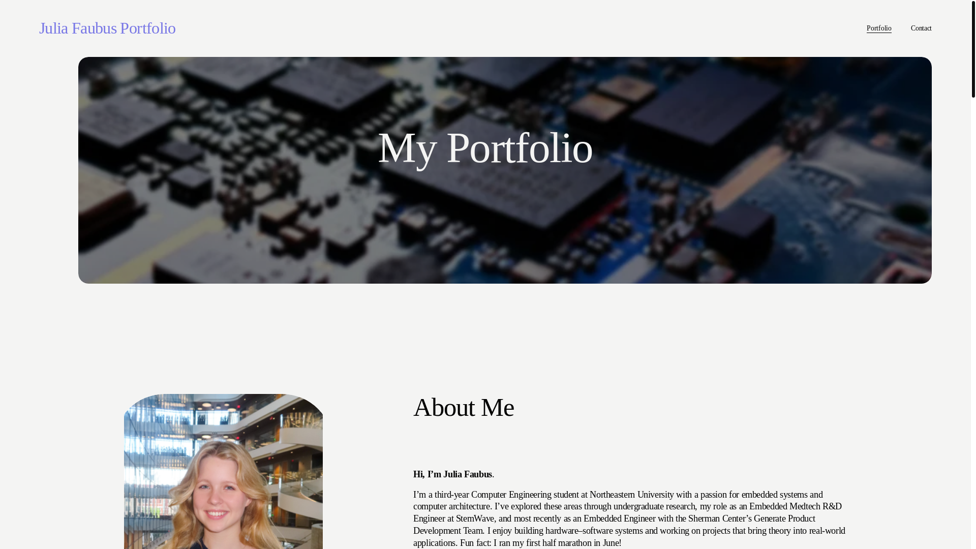 website screenshot of https://faubusportfolio.site/