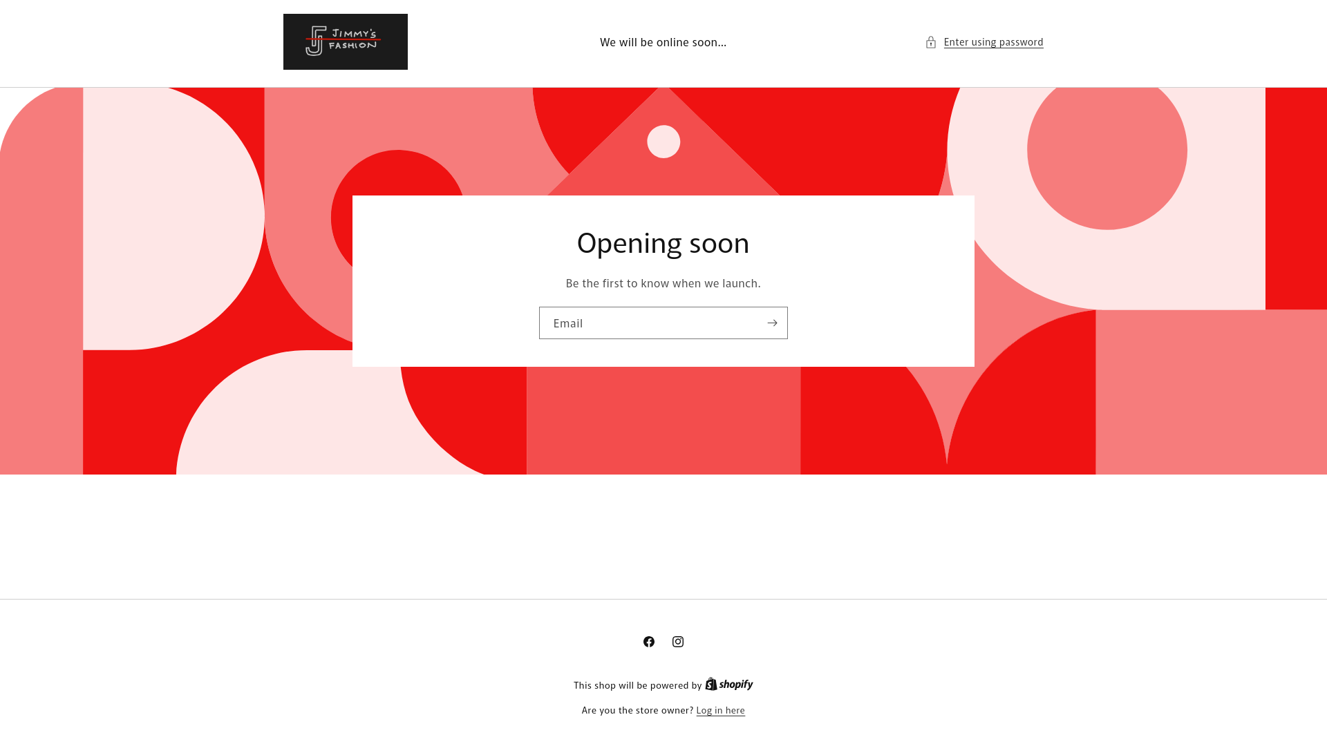 website screenshot of https://jimmysfashion.in/