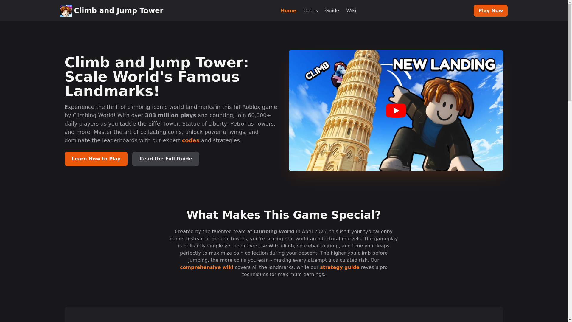 website screenshot of https://climbandjumptower.pages.dev/