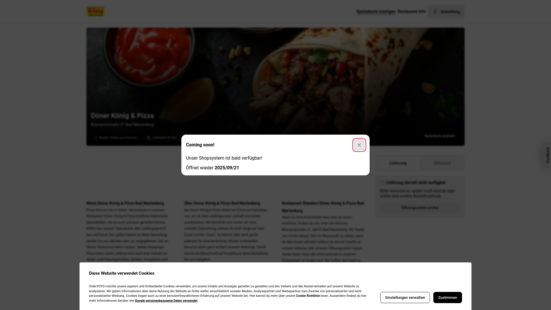 website screenshot of https://koenig-doener-pizza-bad-marienberg.de/