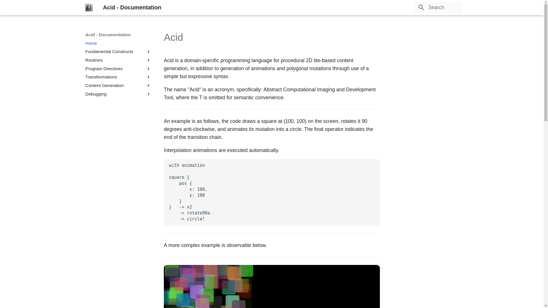 website screenshot of https://acidlang.pages.dev/