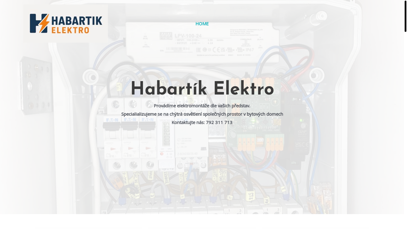 website screenshot of https://habartik-elektro.cz/