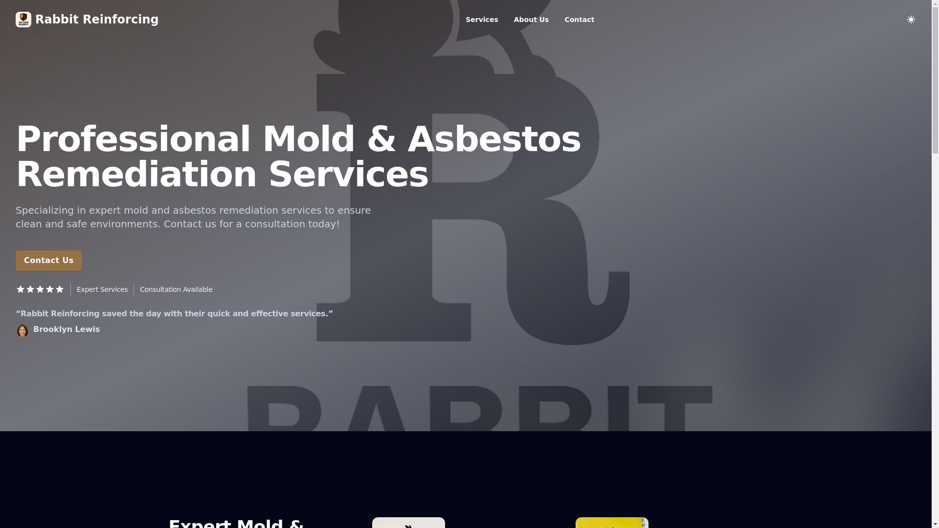 website screenshot of https://rabbitreinforcing.com/