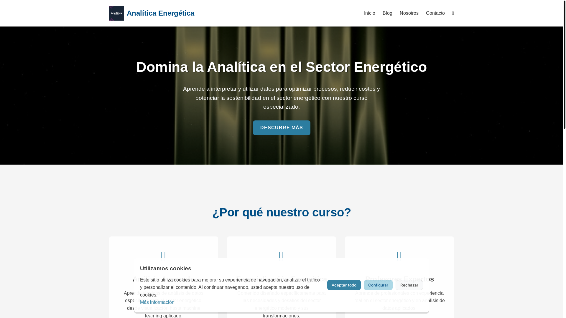 website screenshot of https://analiticaenergeticapro.com/