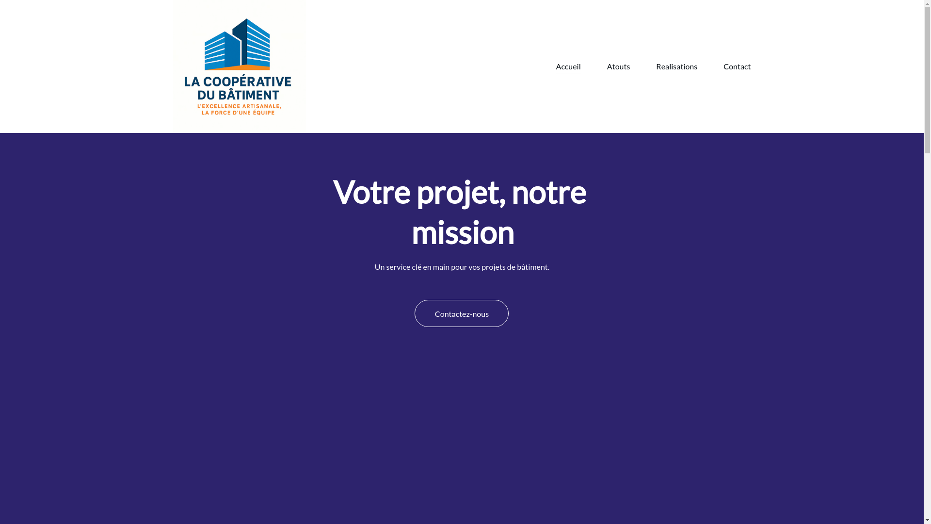 website screenshot of https://cooperativedubatiment13.fr/