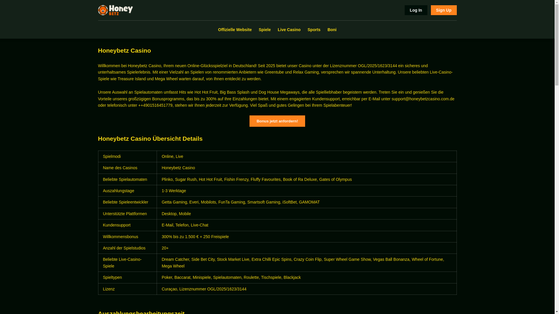 website screenshot of https://honeybetzcasino-com-de.pages.dev/