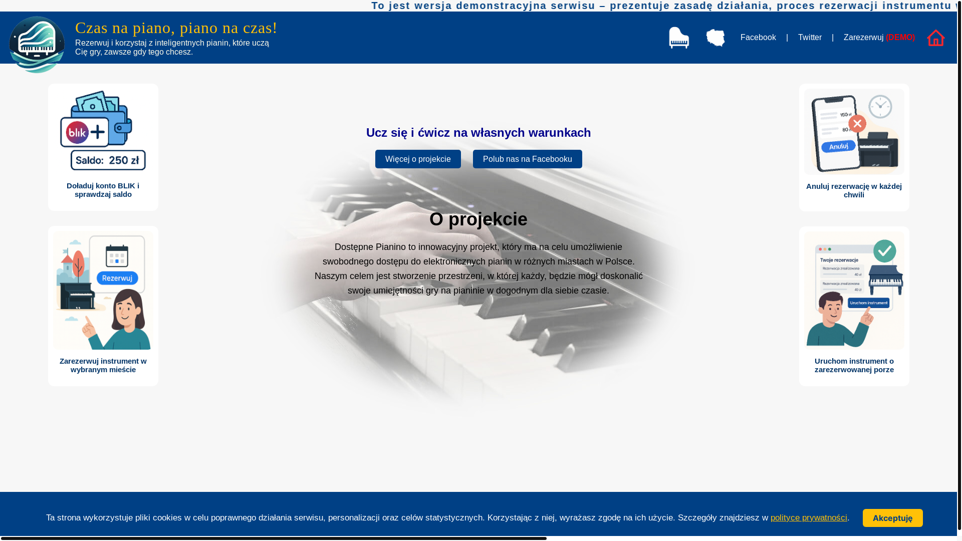 website screenshot of https://czasnapiano.pl/