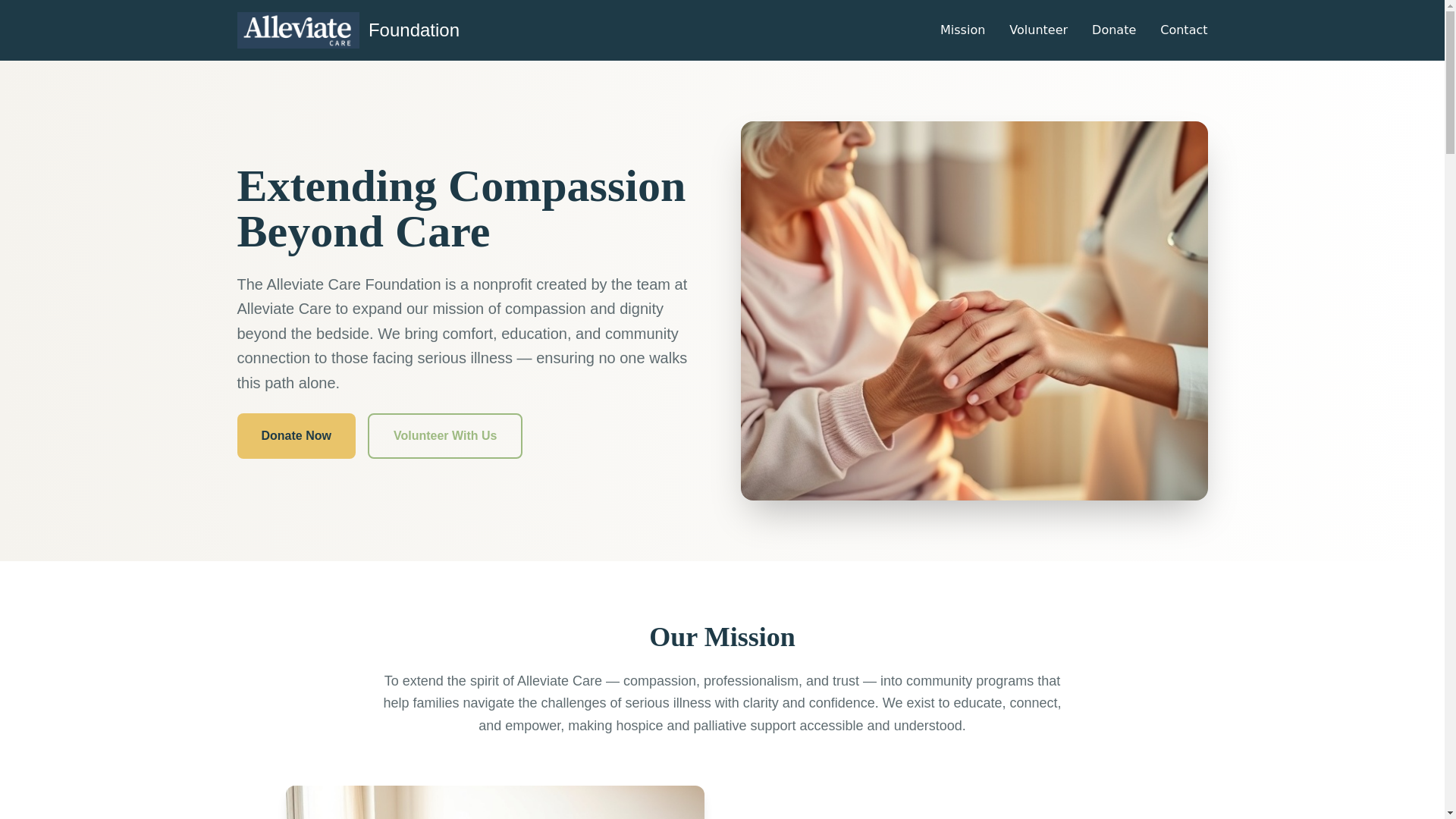 website screenshot of https://alleviatecare.org/