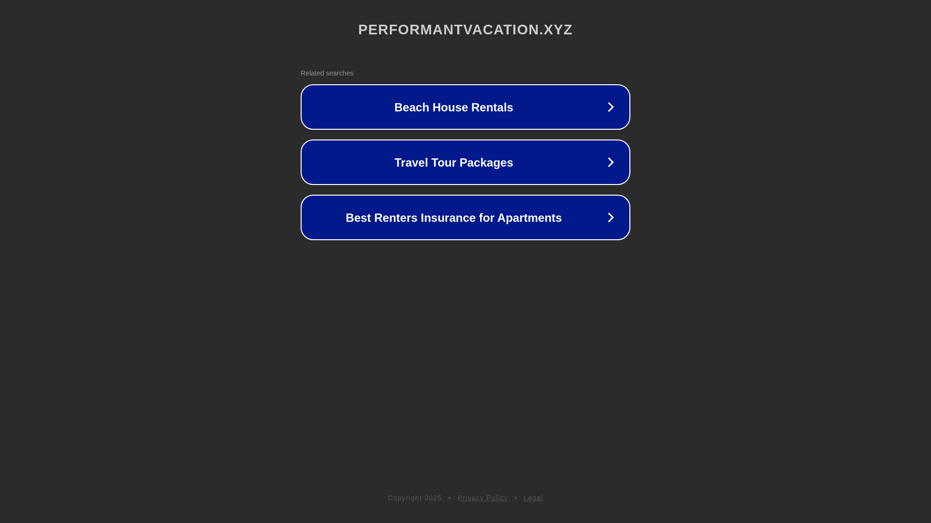 website screenshot of https://performantvacation.xyz/