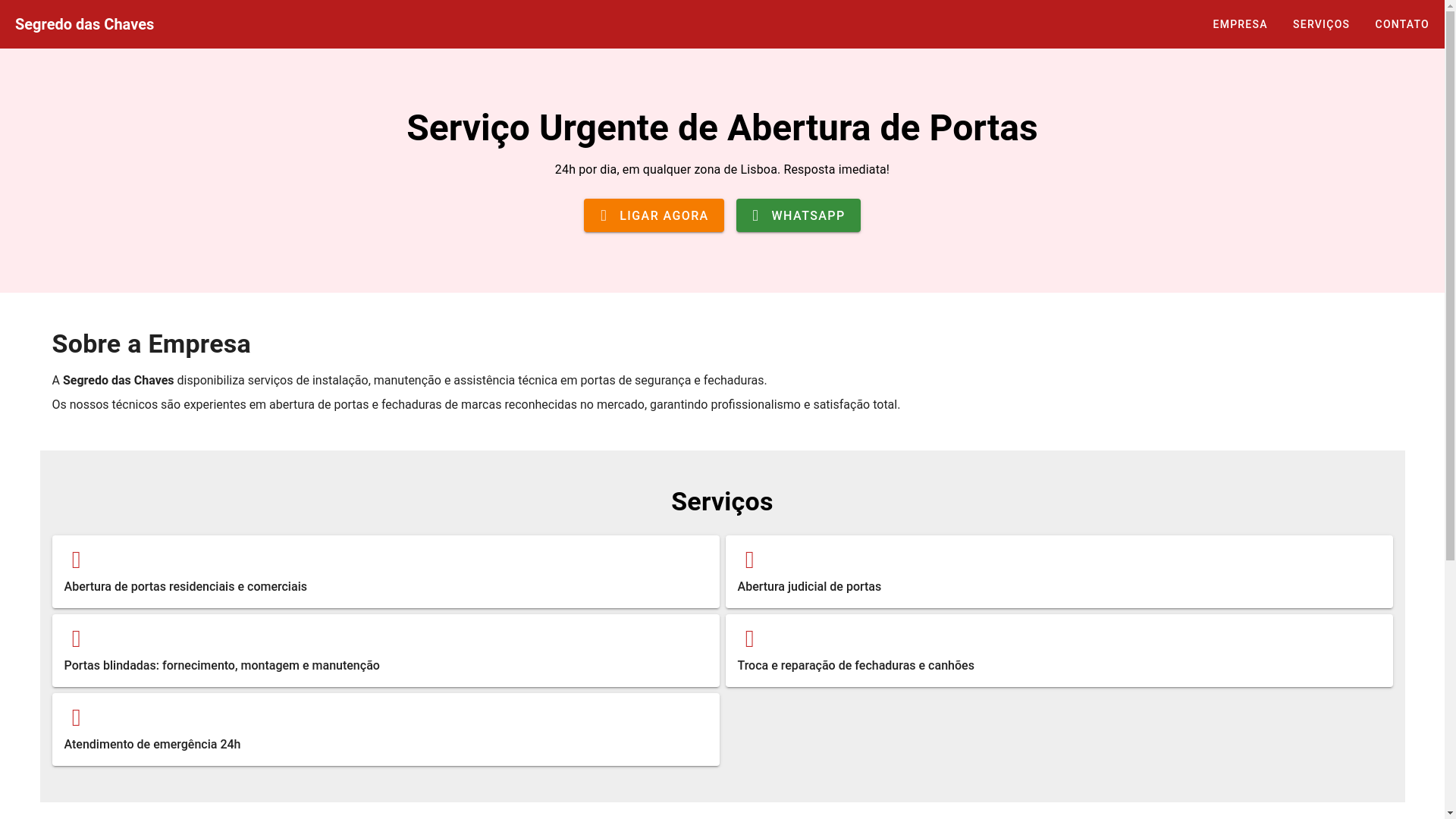 website screenshot of https://chaveiro24horaslisboa.com/