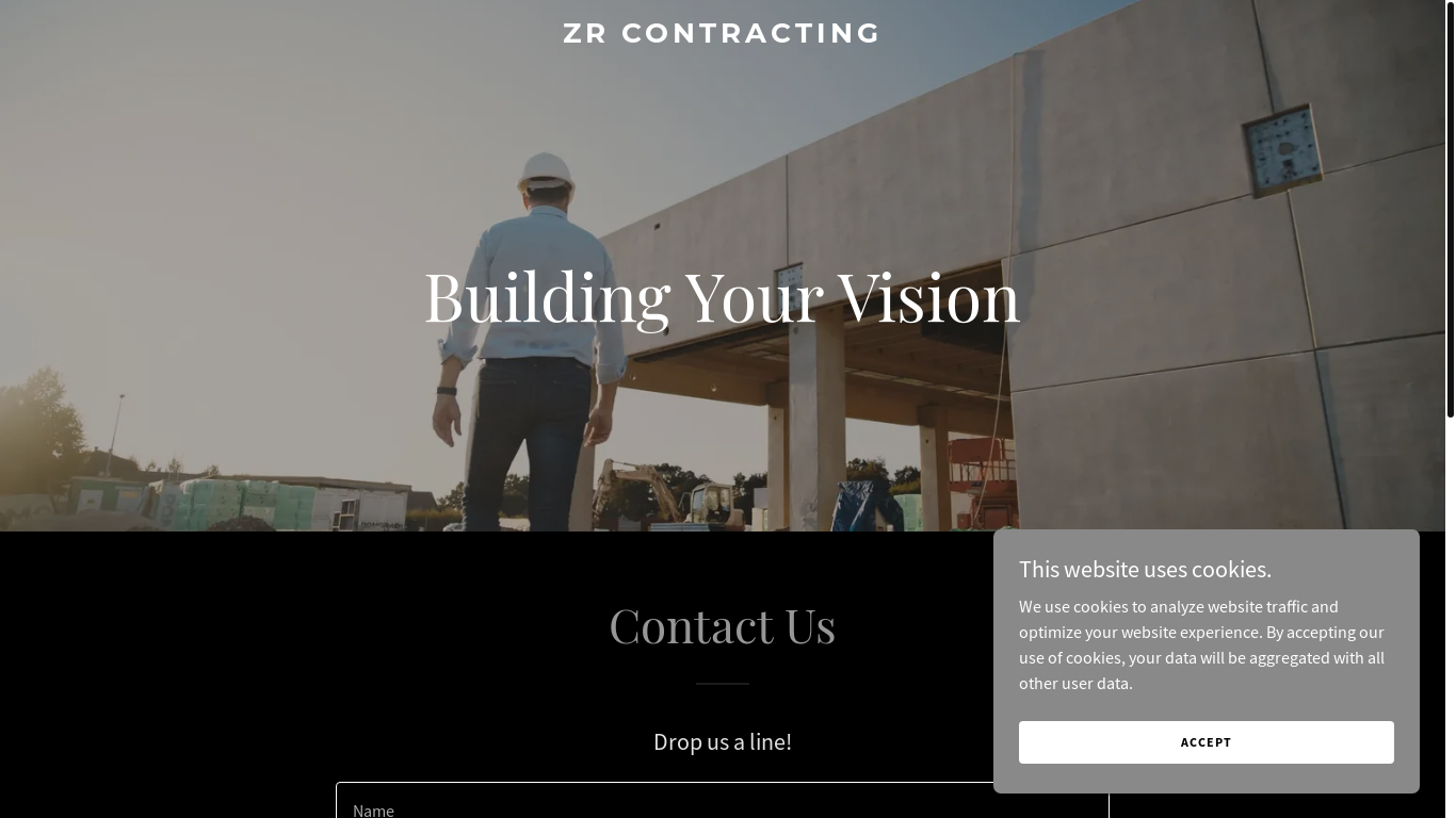 website screenshot of https://zrcontractingny.com/