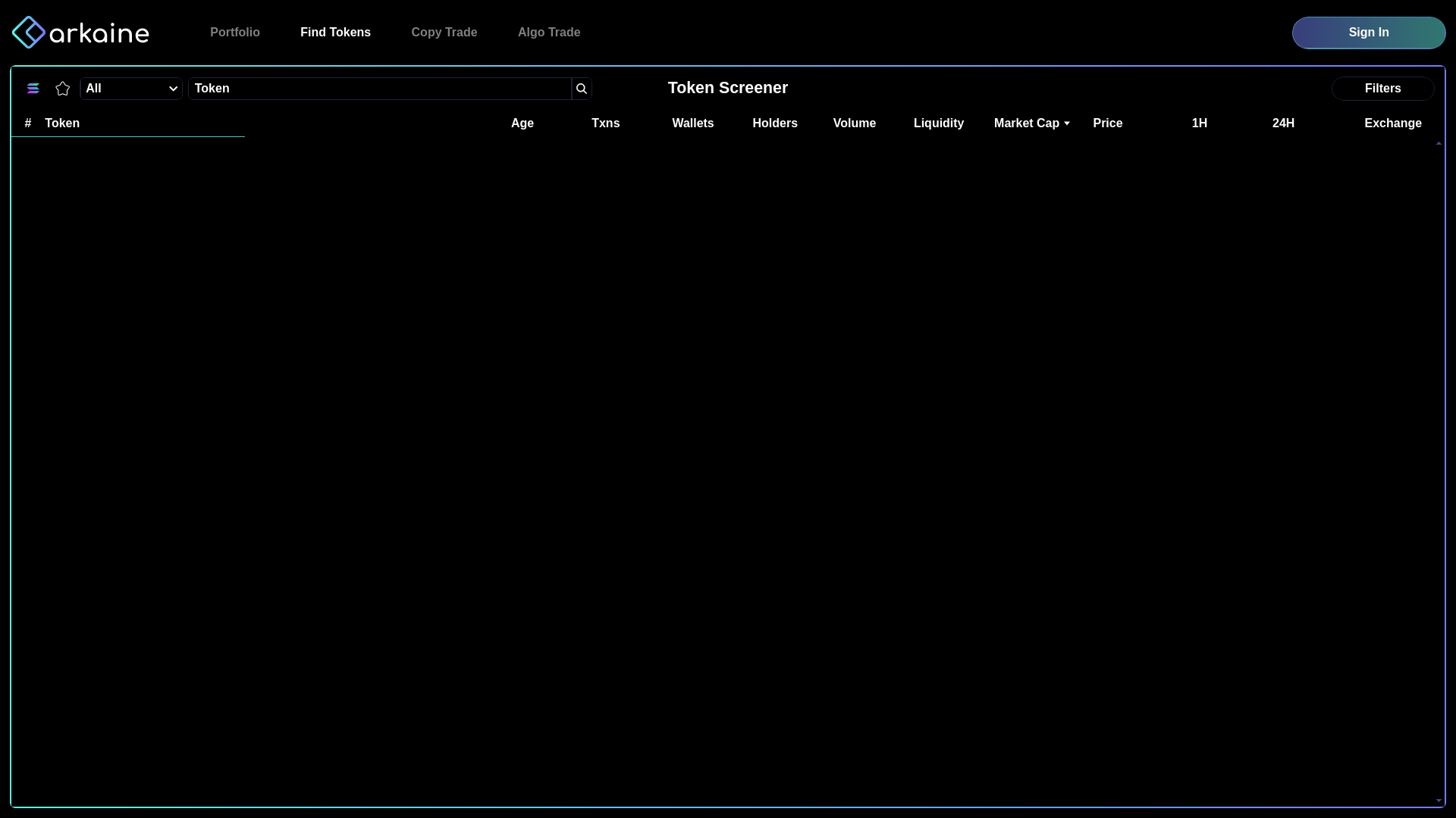 website screenshot of https://arkaine-frontend.pages.dev/