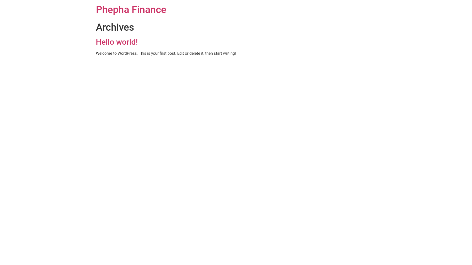website screenshot of https://phephafinance.co.za/