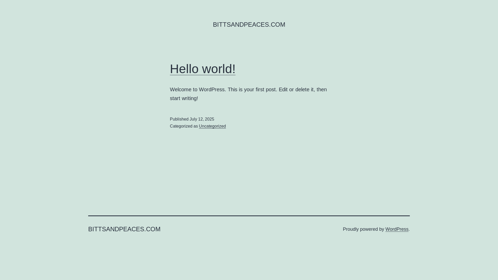 website screenshot of https://bittsandpeaces.com/
