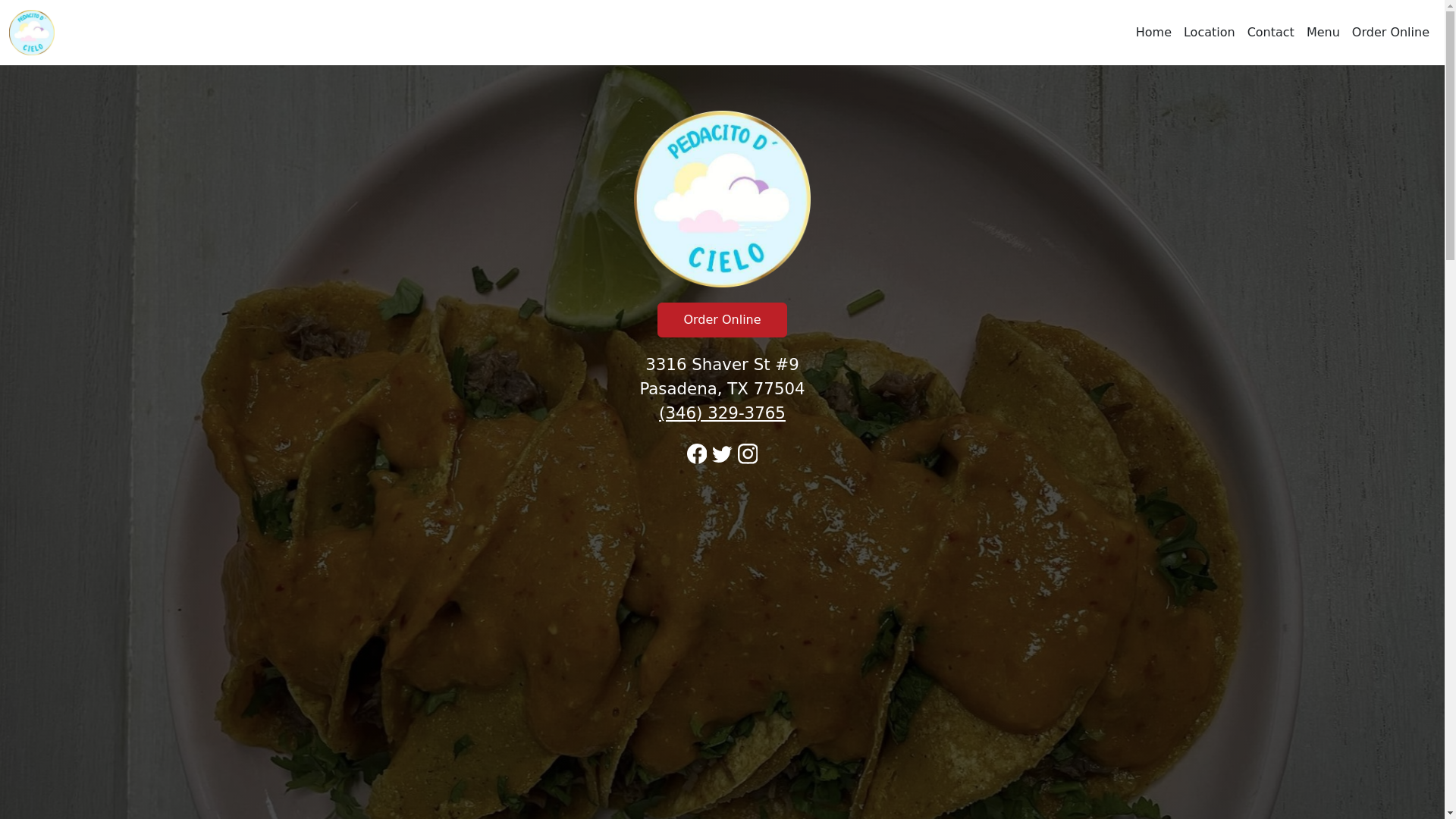 website screenshot of https://pedacitodcielotx.com/