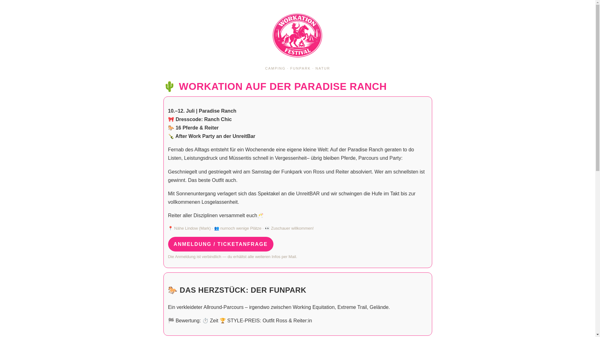 website screenshot of https://workation-festival.de/