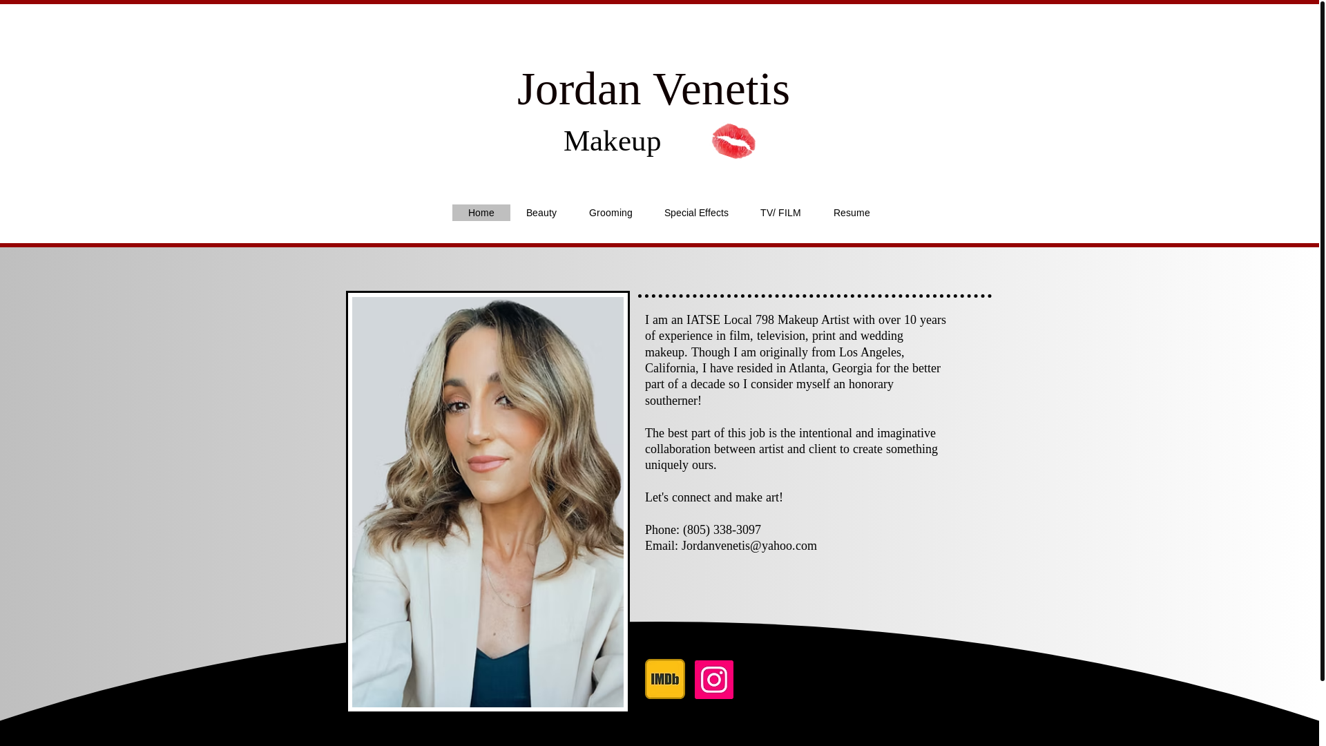 website screenshot of https://jordanvenetismakeup.com/