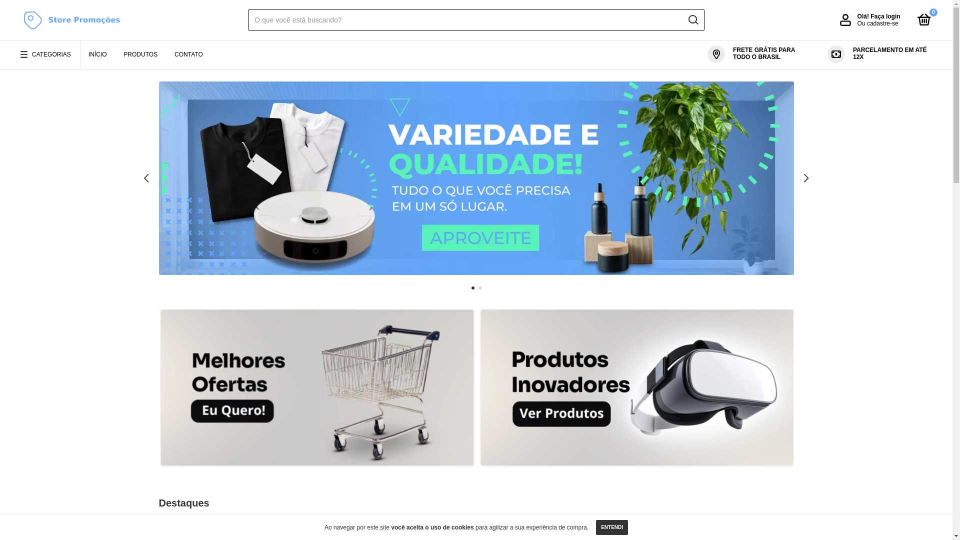 website screenshot of https://storepromocoesplus.com/