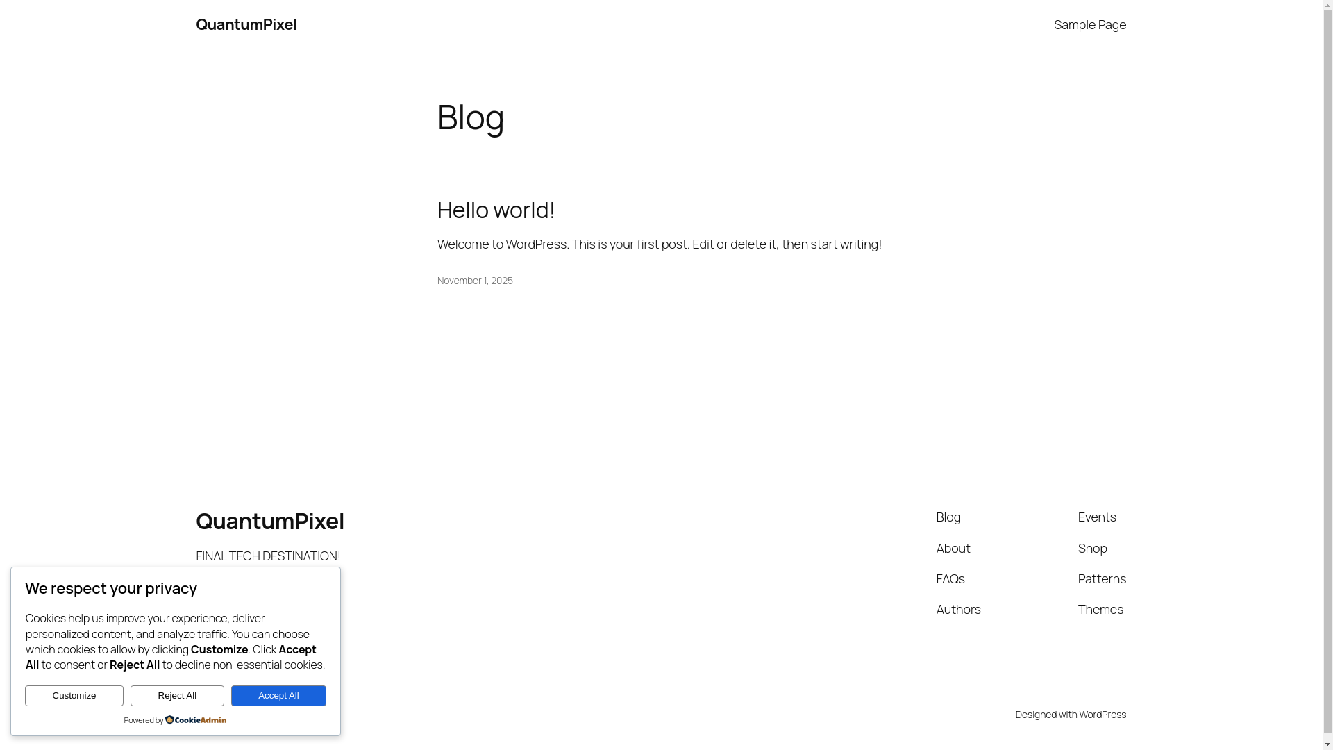 website screenshot of https://quantumpixel.com.pk/
