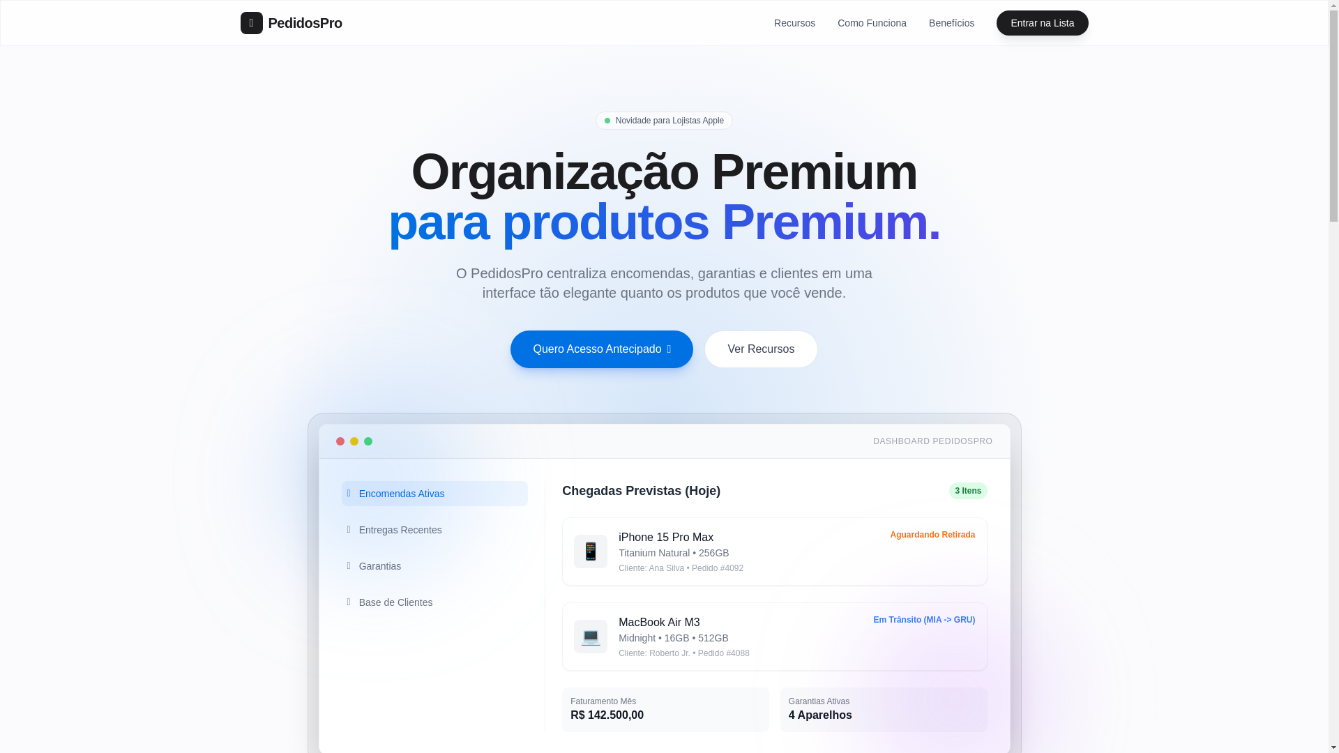 website screenshot of https://pediddospro-landing.pages.dev/