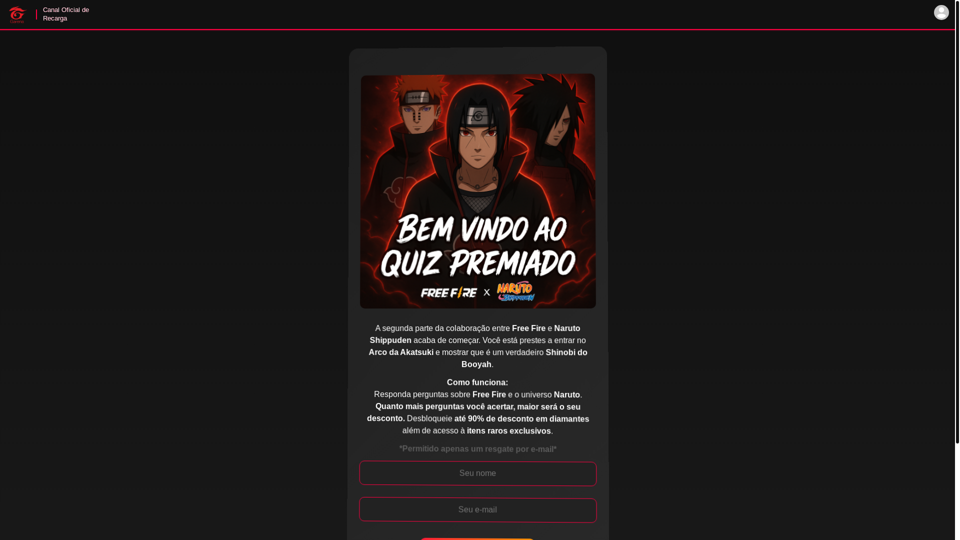 website screenshot of https://recargajogoquiz.com.br/