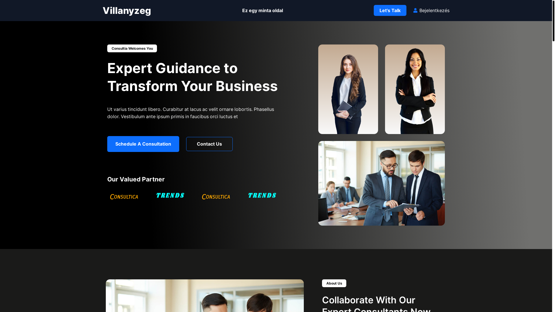website screenshot of https://villanyzeg.hu/