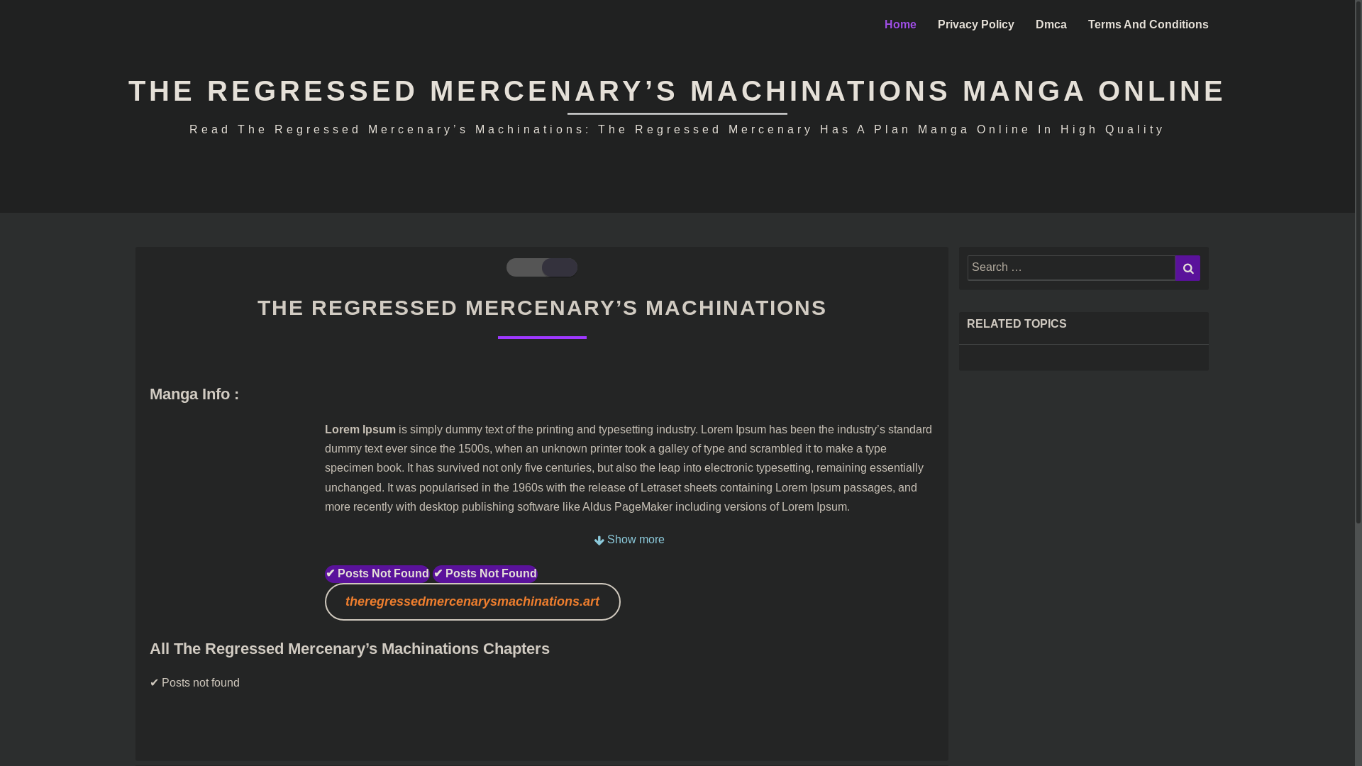 website screenshot of https://theregressedmercenarysmachinations.art/