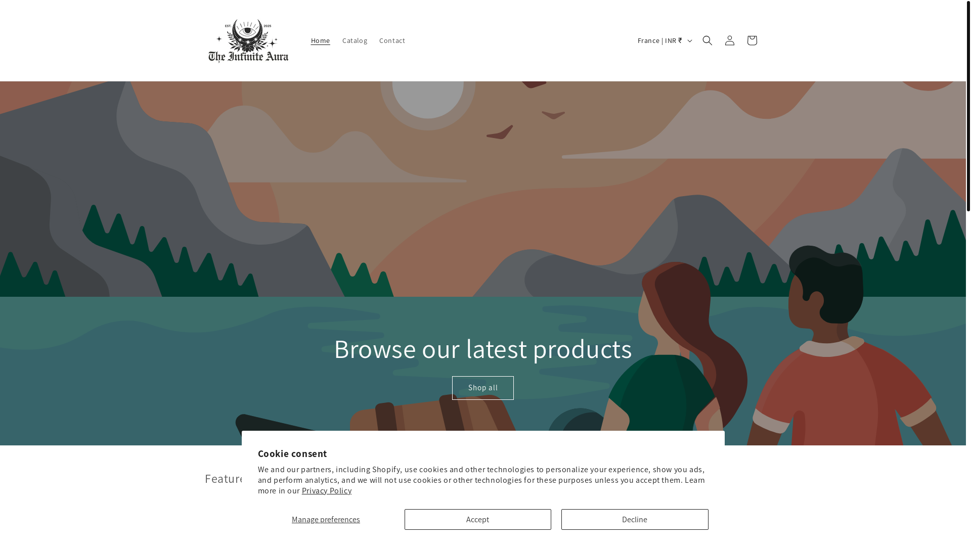 website screenshot of https://theinfiniteaura.com/