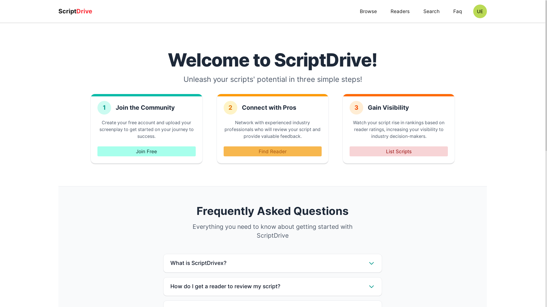website screenshot of https://scriptdrive.site/