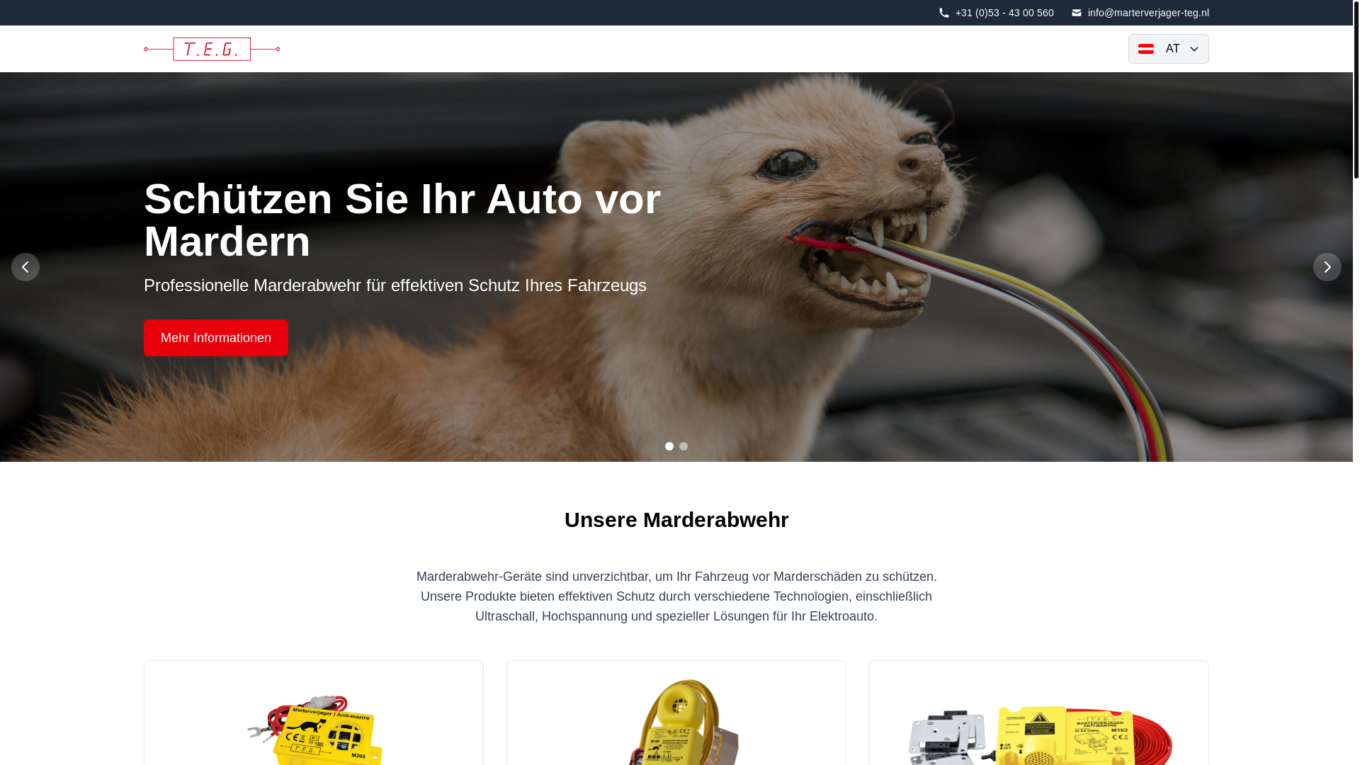 website screenshot of https://marderabwehr-teg.at/