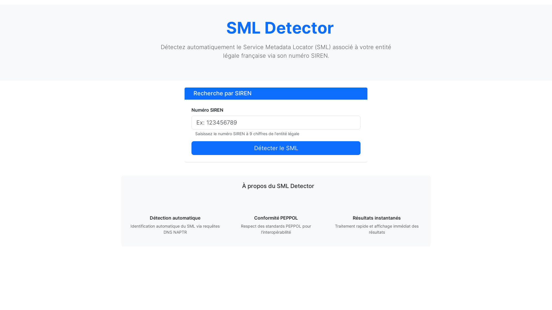 website screenshot of https://sml-detect.ovh/