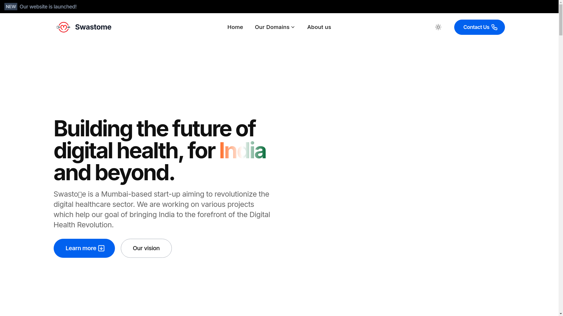 website screenshot of https://swastome-com.pages.dev/
