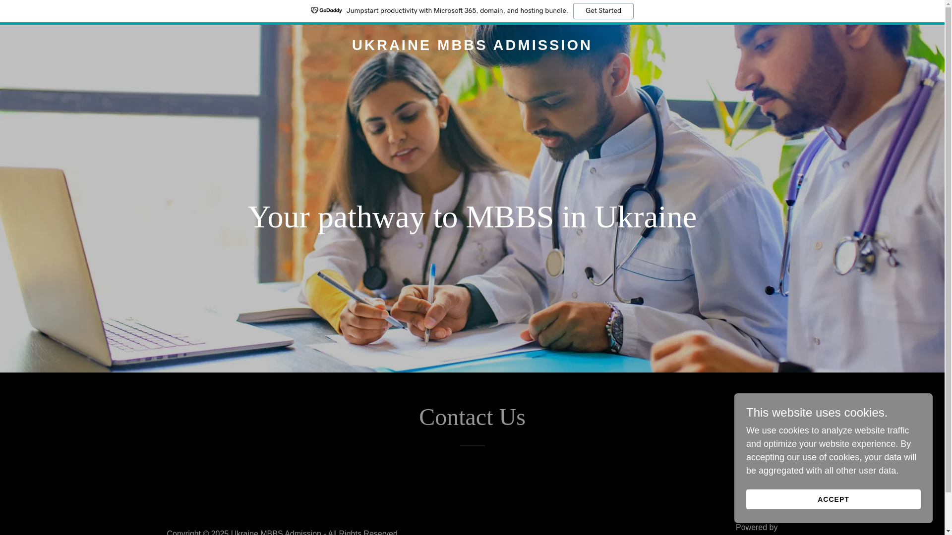 website screenshot of https://ukrainembbsadmission.com/