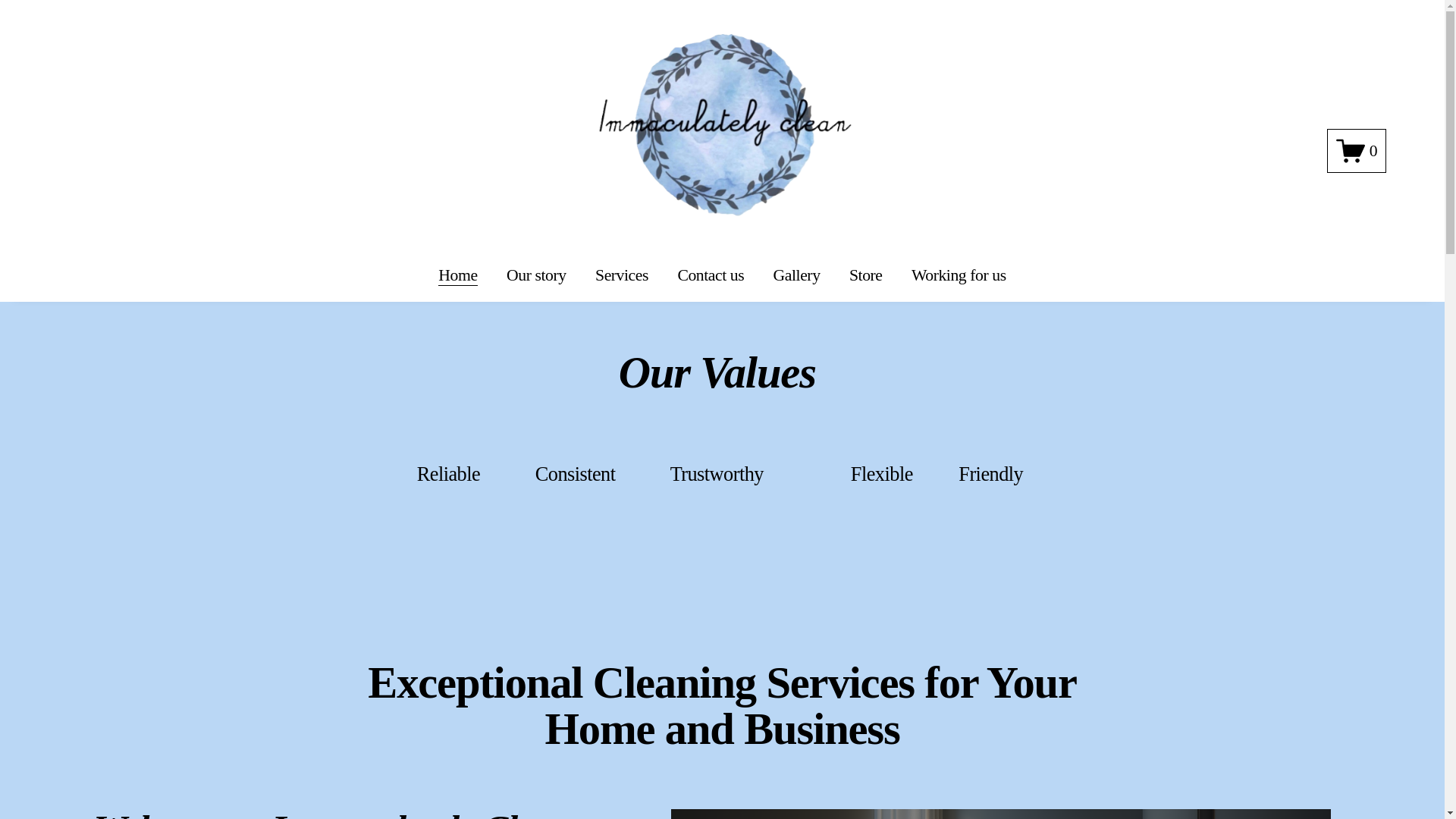 website screenshot of https://immaculatelyclean.co.uk/