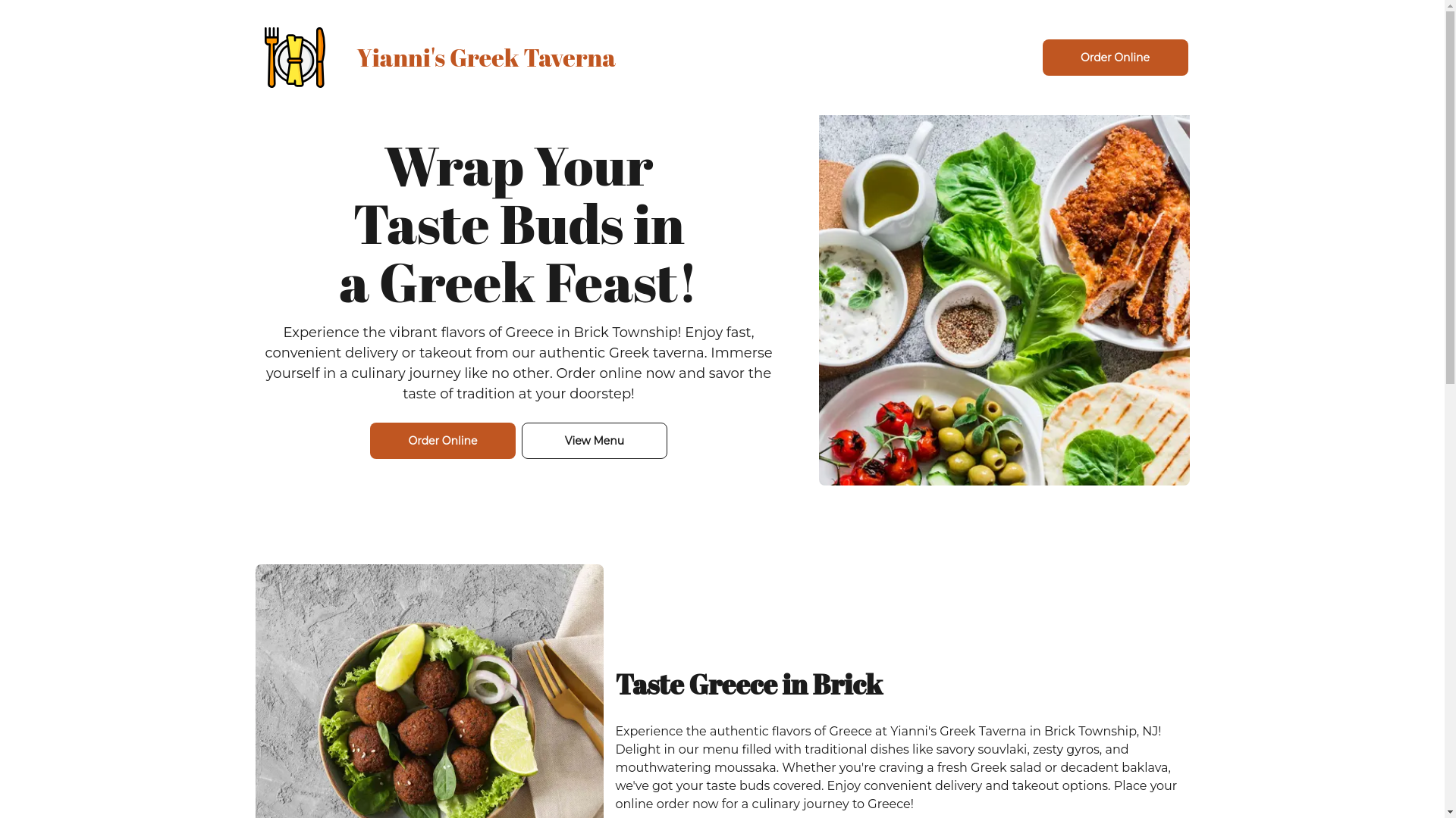 website screenshot of https://yiannisgreektavernanj.com/