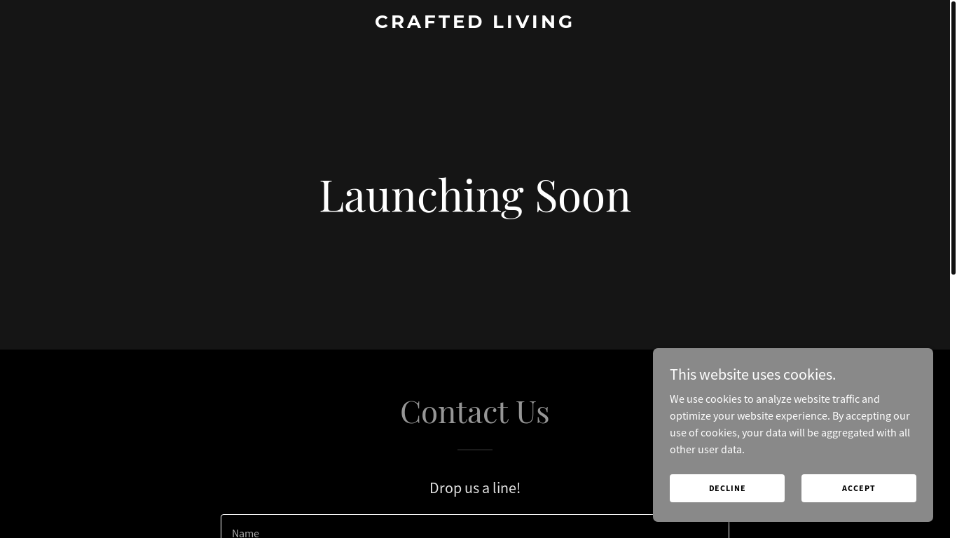 website screenshot of https://crafted-living.uk/
