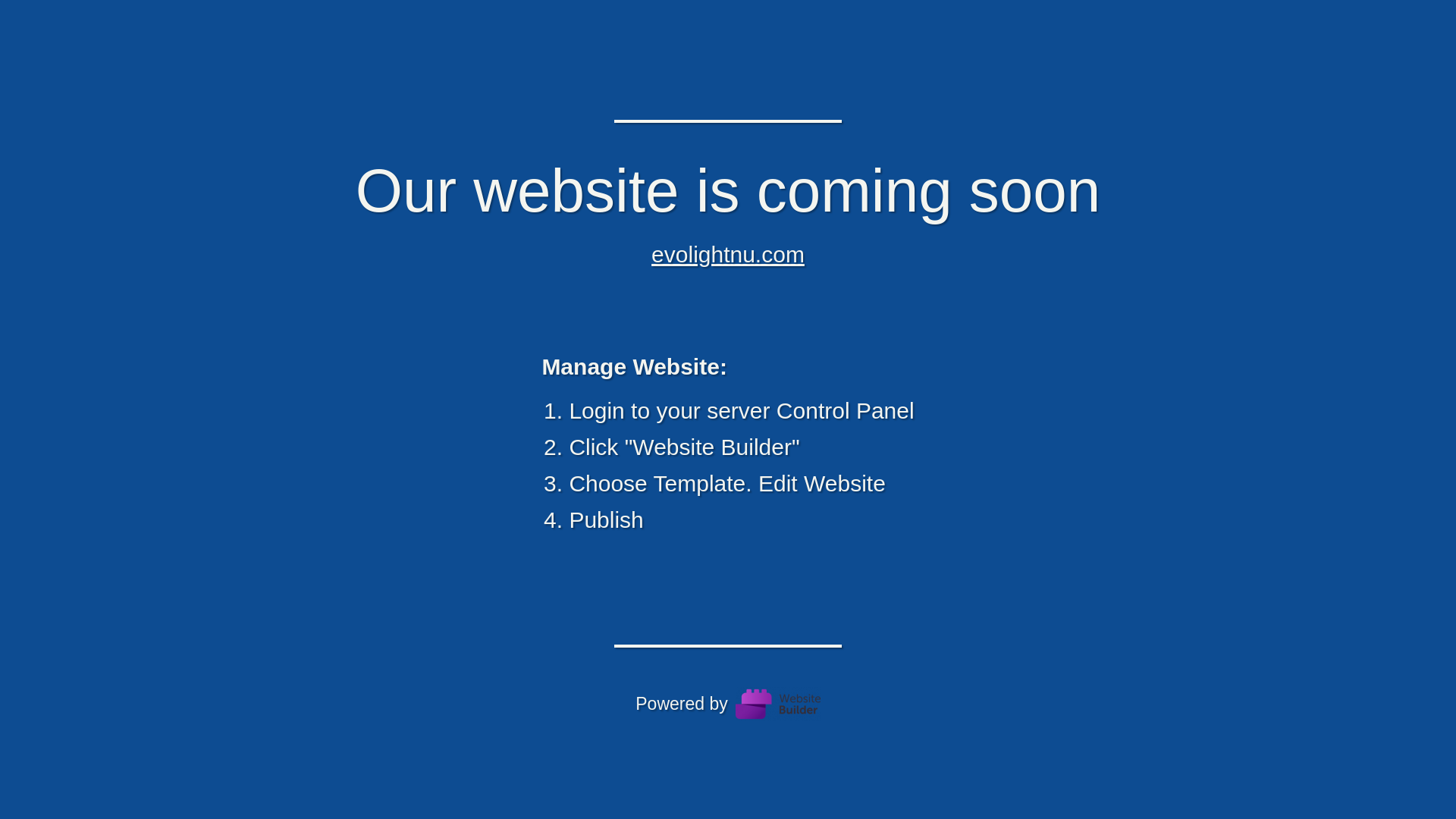 website screenshot of https://evolightnu.com/